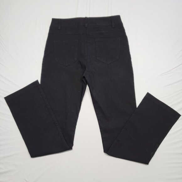 Rhapsodielle Womens Pants Stretch Size Medium Straight Leg Pockets Black 29 X 31 - Picture 5 of 13